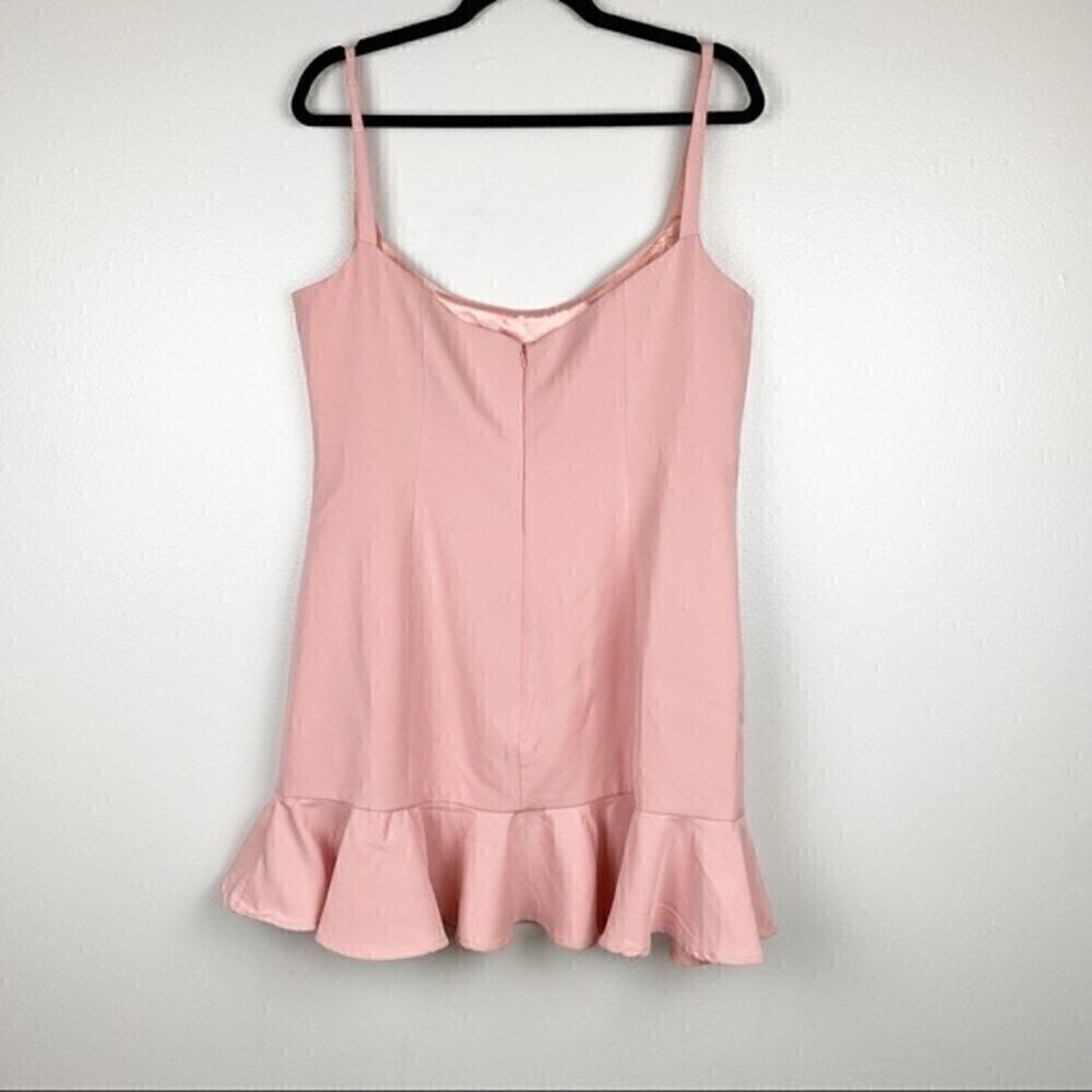 Bardot Gigi Ruffle Hem Fit & Flare Mini Dress Blush Pink Size 12/XL - Picture 6 of 11